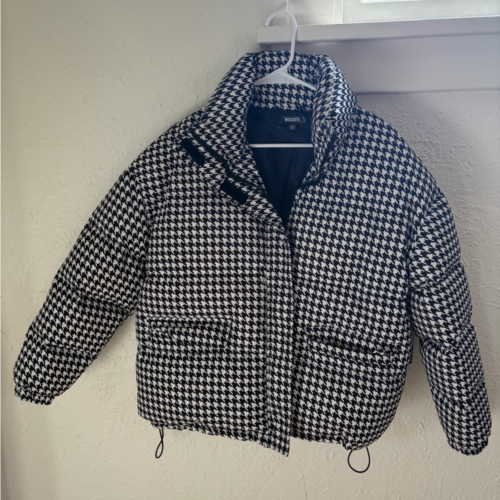 Missguided Monochrome Houndstooth Jacket